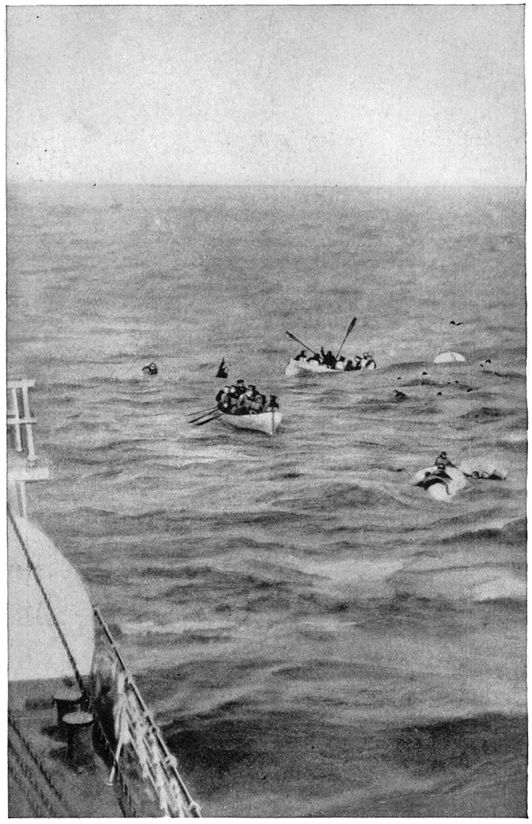 Ship torpedoed by uboat and sinking.