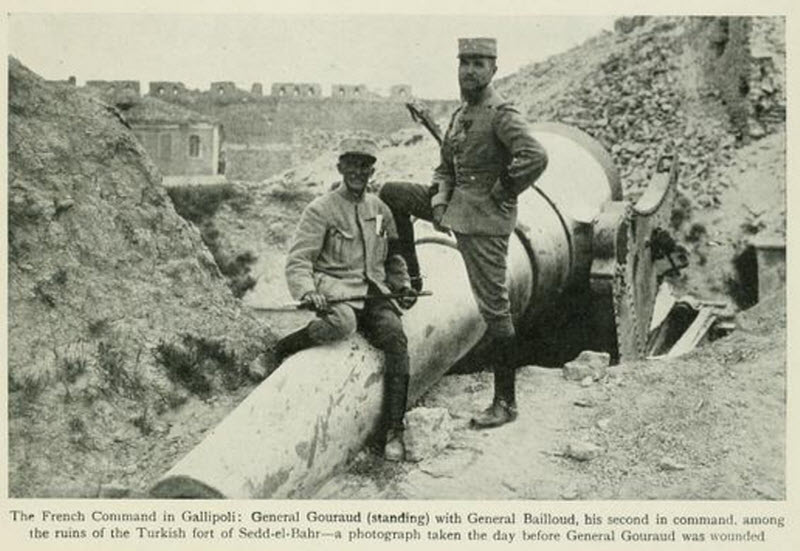 French Soldiers Posing on the Ruins of a Turkish Ottoman Fort Near Gallipoli