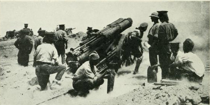 British Artillery in Action at Gallipoli