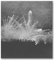 German Artillery Barrage Fire at Night