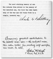 Messages from Colonel Whittlesey and Lieutenant McKeogh.