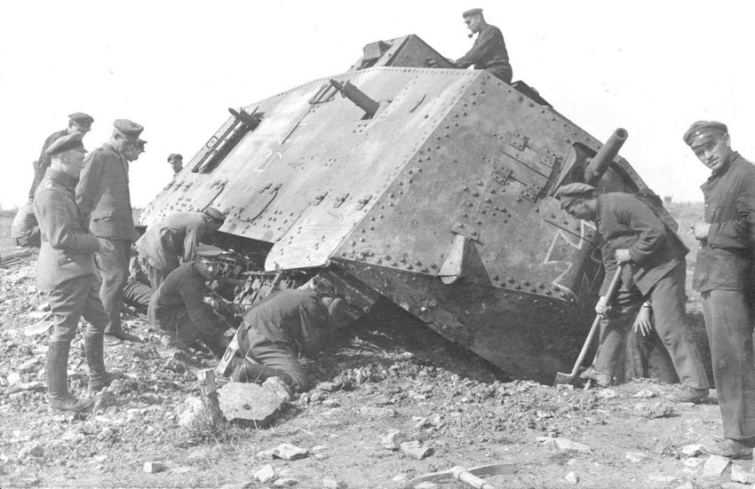 Digging Out a German Tank