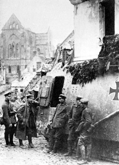 German Tank Crew Posing Next to their A7 Tank