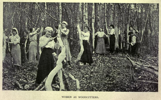 Female Woodcutters -- An Example of the Vital Role Played by Women on the Homefront.