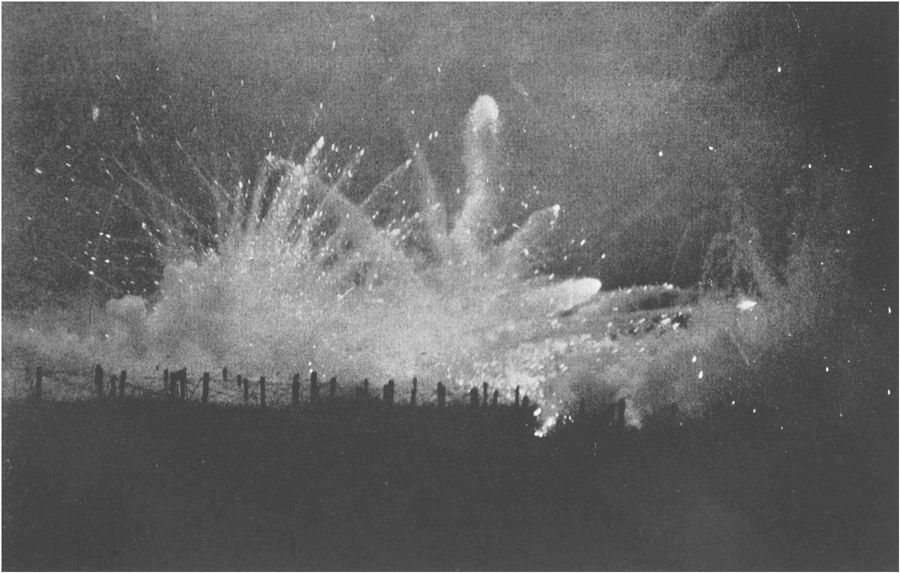 German Artillery Barrage Fire at Night
