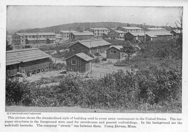 This picture shows the standardized style of building used in every army camp in the United States. 